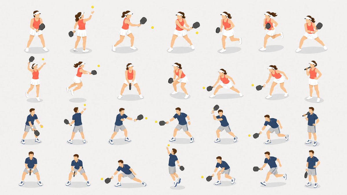 Pickleball Player Pose Set