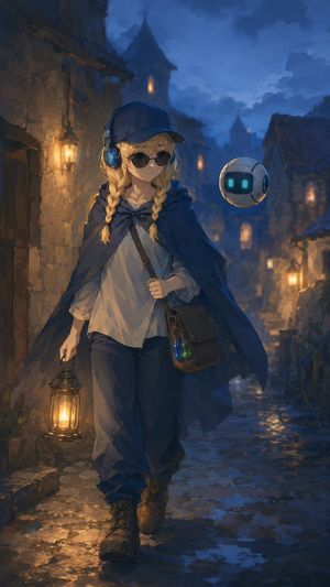 Traveling Alchemist in Rainy Fantasy Alley