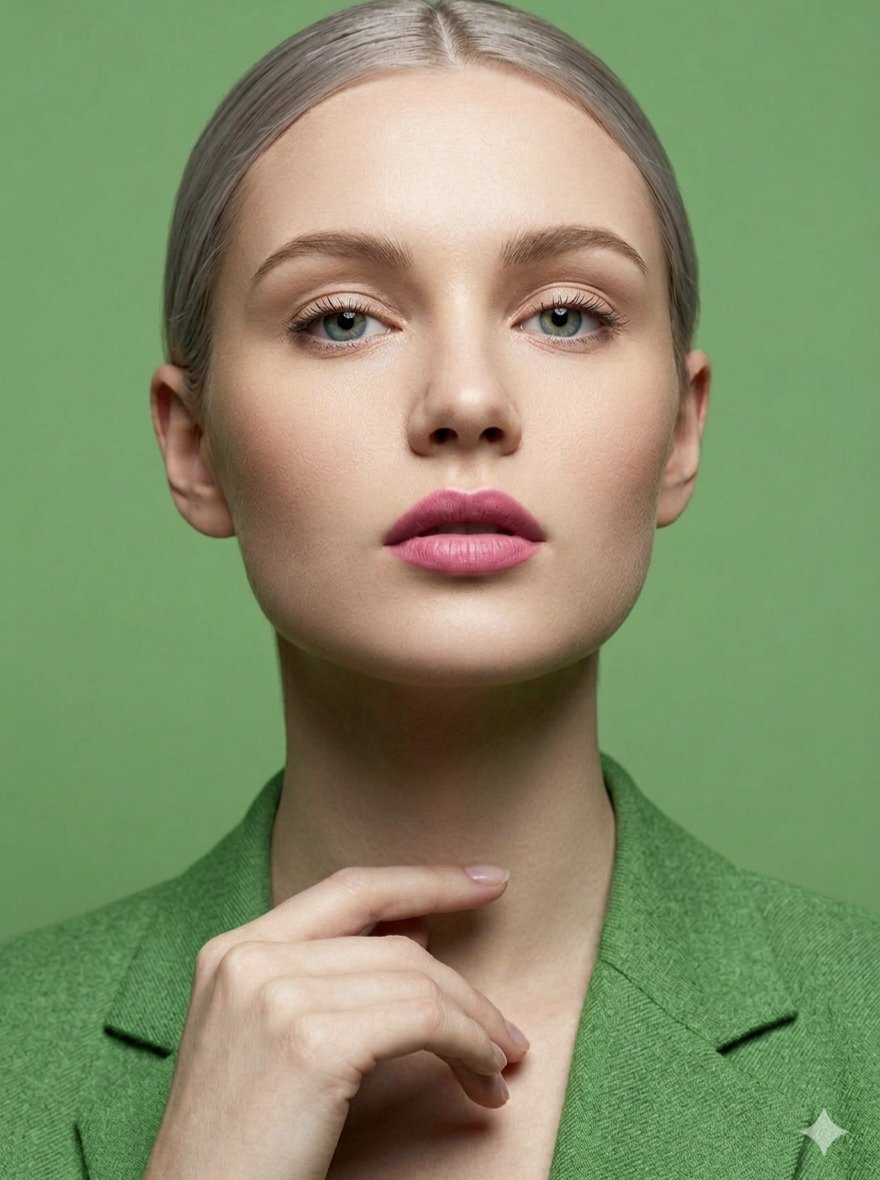 Sample output image for Silver Hair Woman in Lime Green Blazer