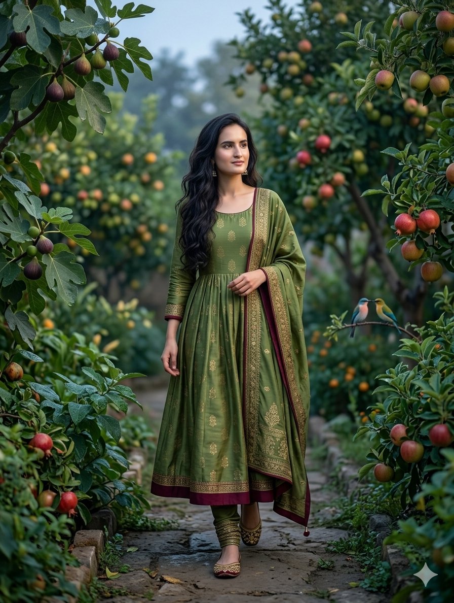 Sample output image for Traditional Desi Anarkali Garden