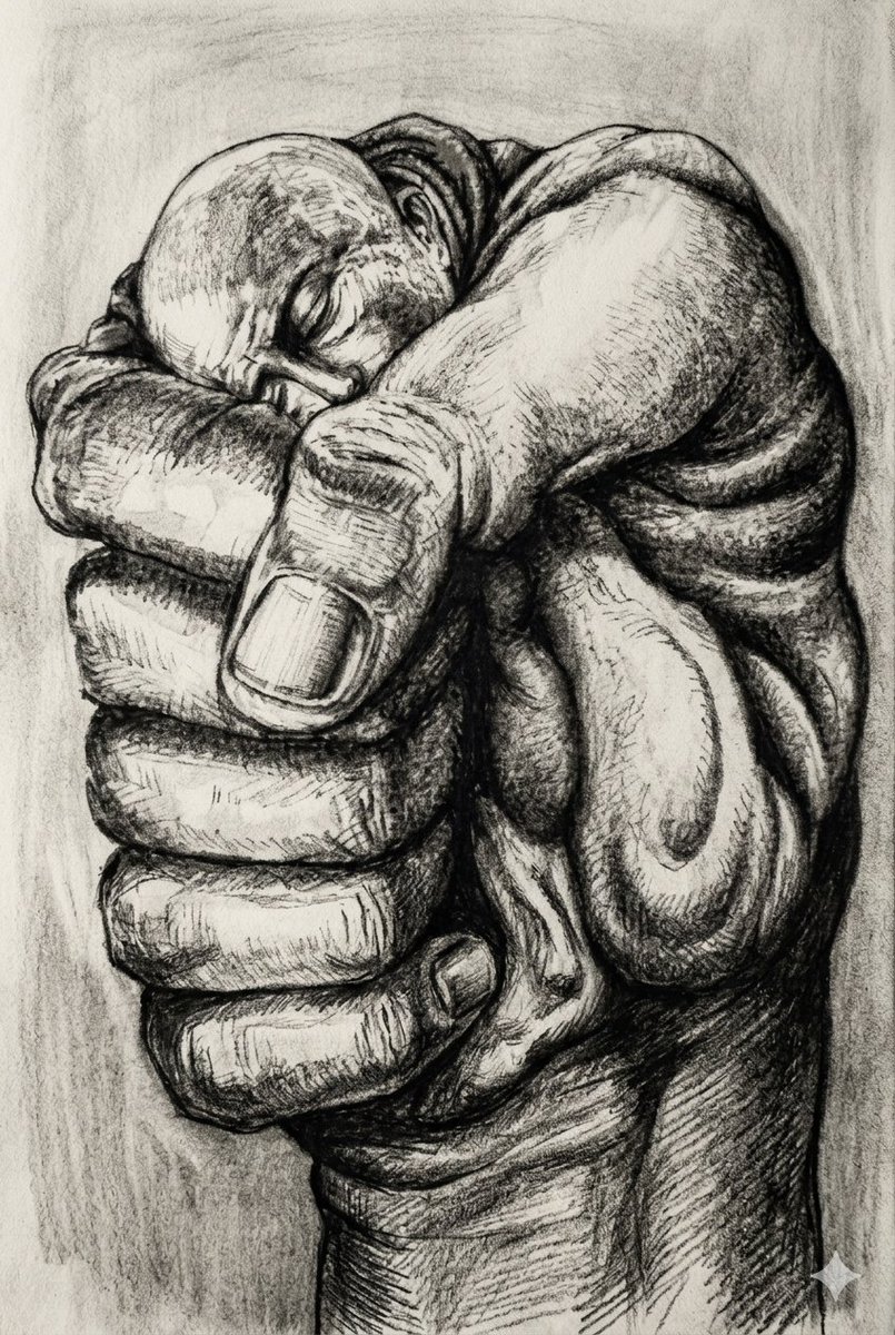 Sample output image for Surreal Charcoal Fist Sketch