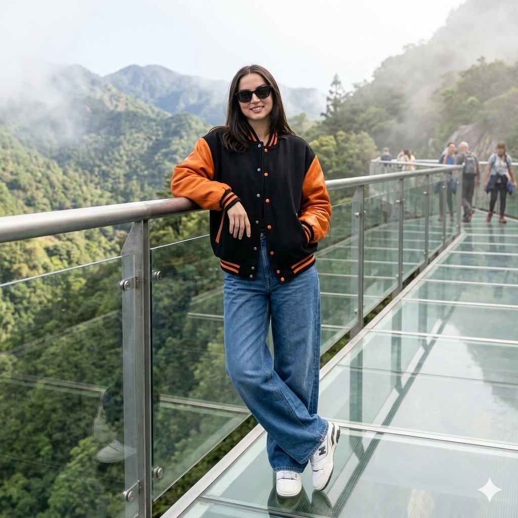 Sample output image for Cinematic Glass Bridge Portrait