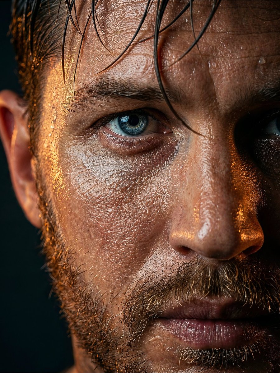 Sample output image for Rugged Man Wet Skin Portrait