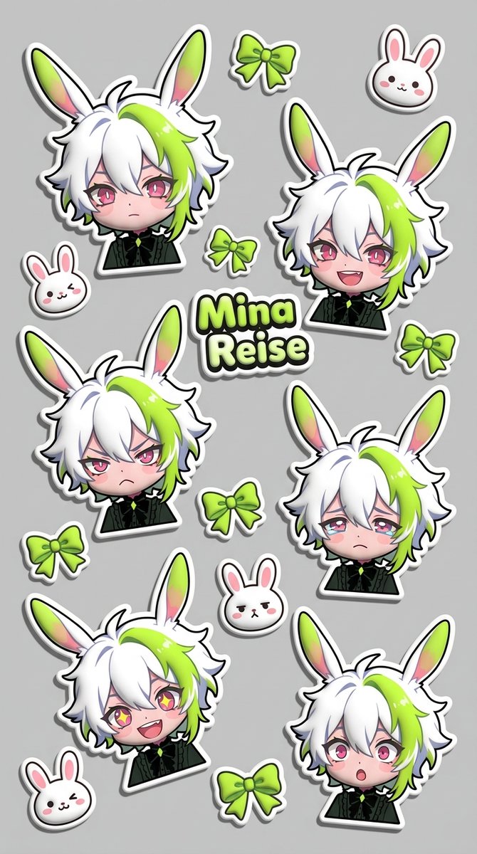 Sample output image for Puffy Chibi Sticker Sheet