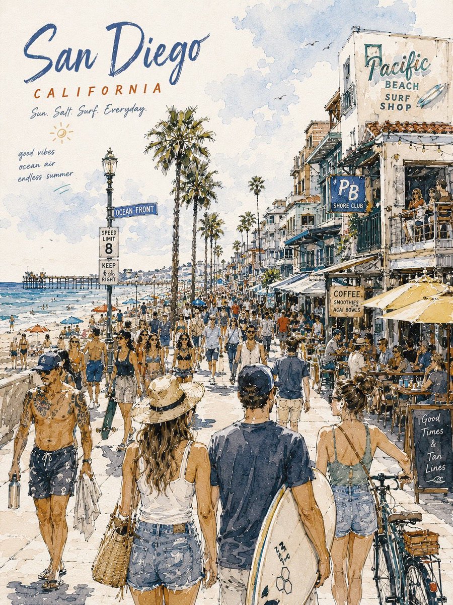 Watercolor Travel Poster example 2