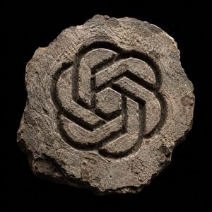 Ancient Hand-Chiseled Stone Artifact Logo