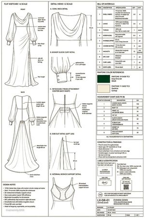 Technical Fashion Specification Sheet