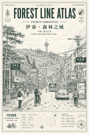 Urban Line Atlas Poster