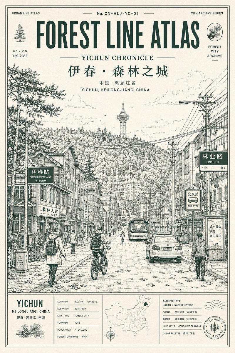 Urban Line Atlas Poster