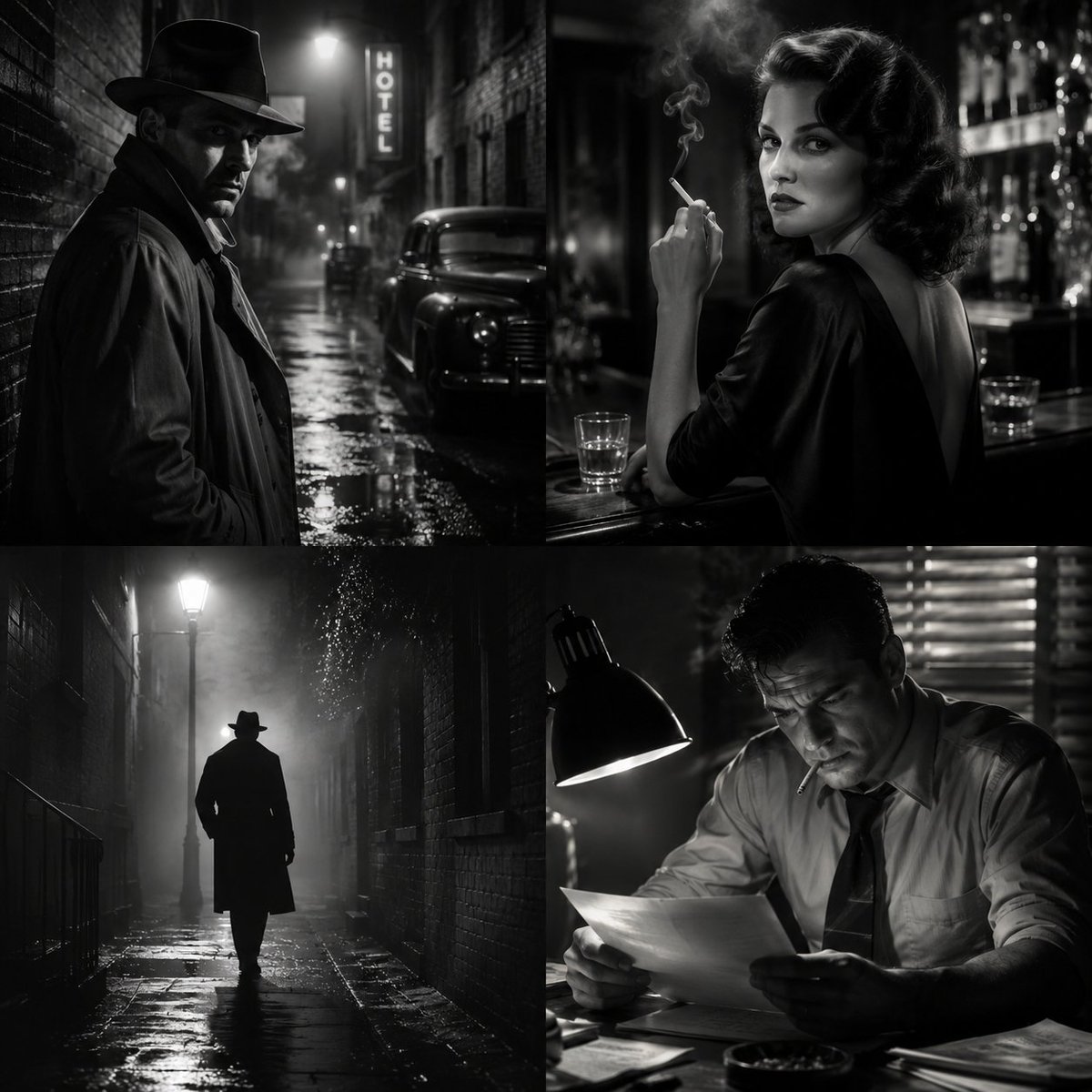 Film Noir Grayscale Drama