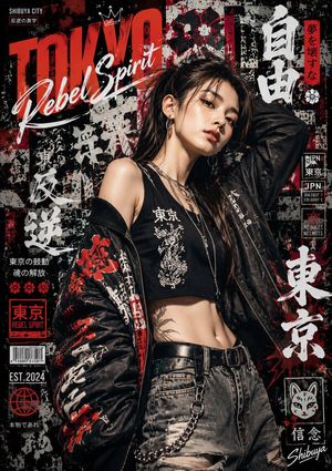 Japanese Graffiti Street Art Poster