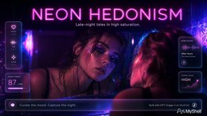 Neon Hedonism Nightlife UI Poster
