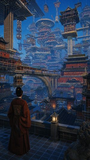 Cyber Imperial Floating Palace City