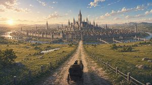 Fantasy Capital Arrival Scene