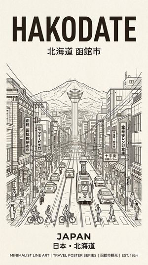 Hakodate Vintage Travel Poster