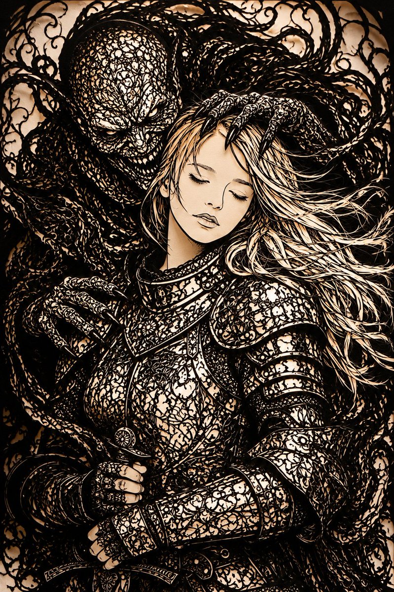 Dark Fantasy Kirie Knight and Demon