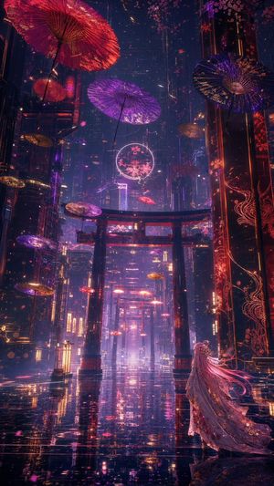Neon Kyoto Rain Alley