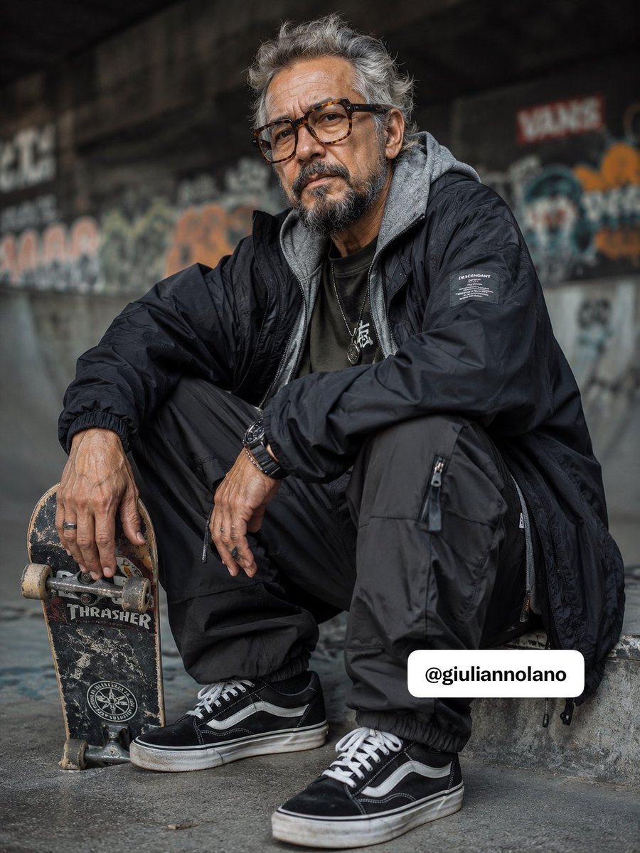 Elderly Skater Street Portrait