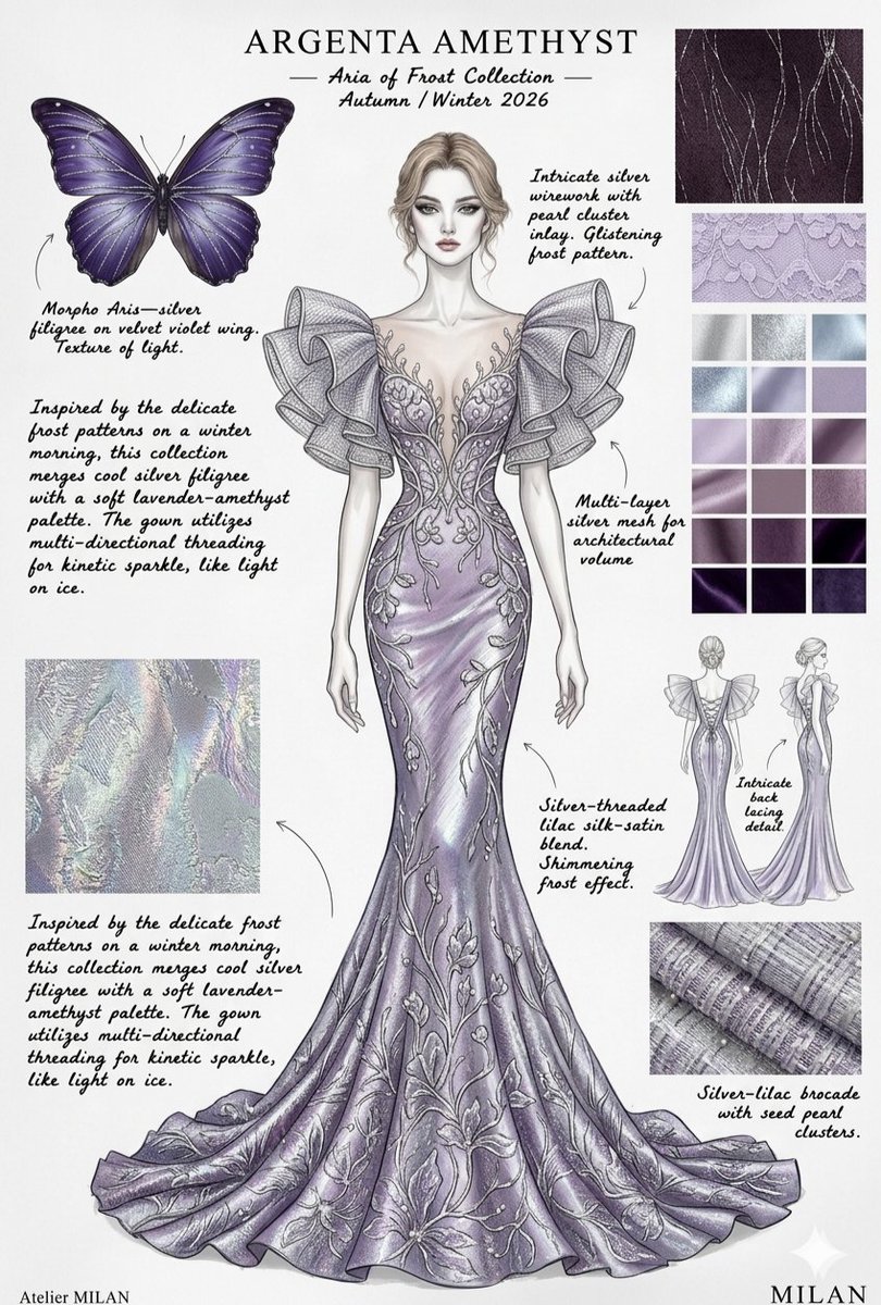 Infographic / Edu Visual - Ethereal Butterfly Couture Sketches - Image 1