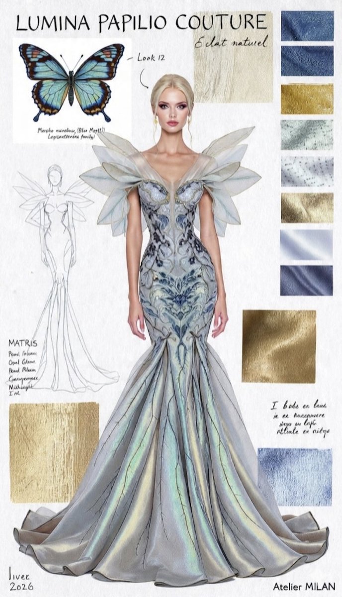 Infographic / Edu Visual - Ethereal Butterfly Couture Sketches - Image 3