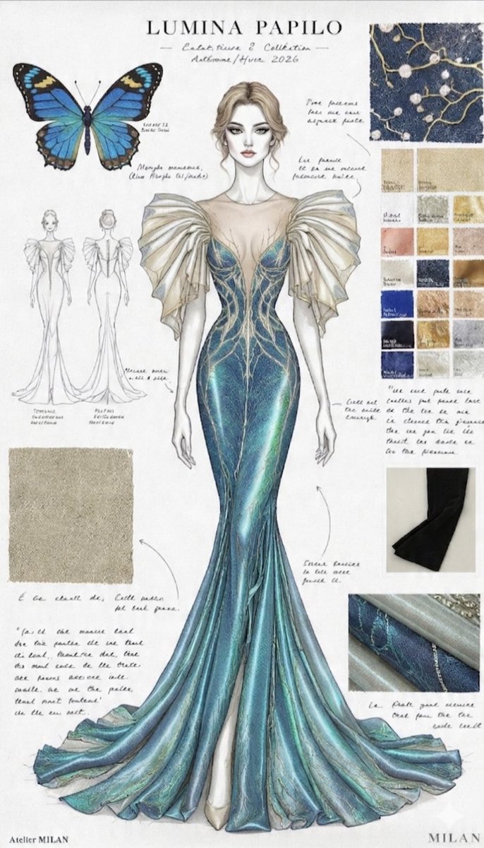 Infographic / Edu Visual - Ethereal Butterfly Couture Sketches - Image 2