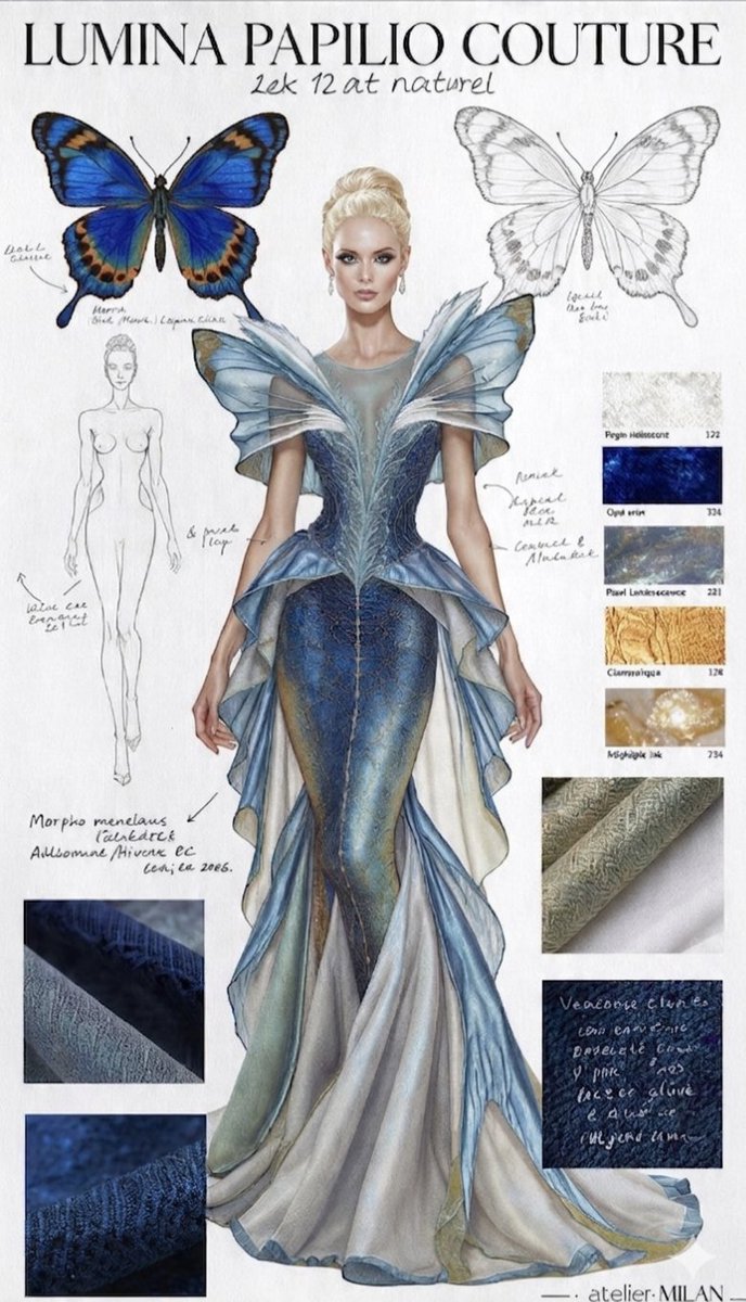 Infographic / Edu Visual - Ethereal Butterfly Couture Sketches - Image 4