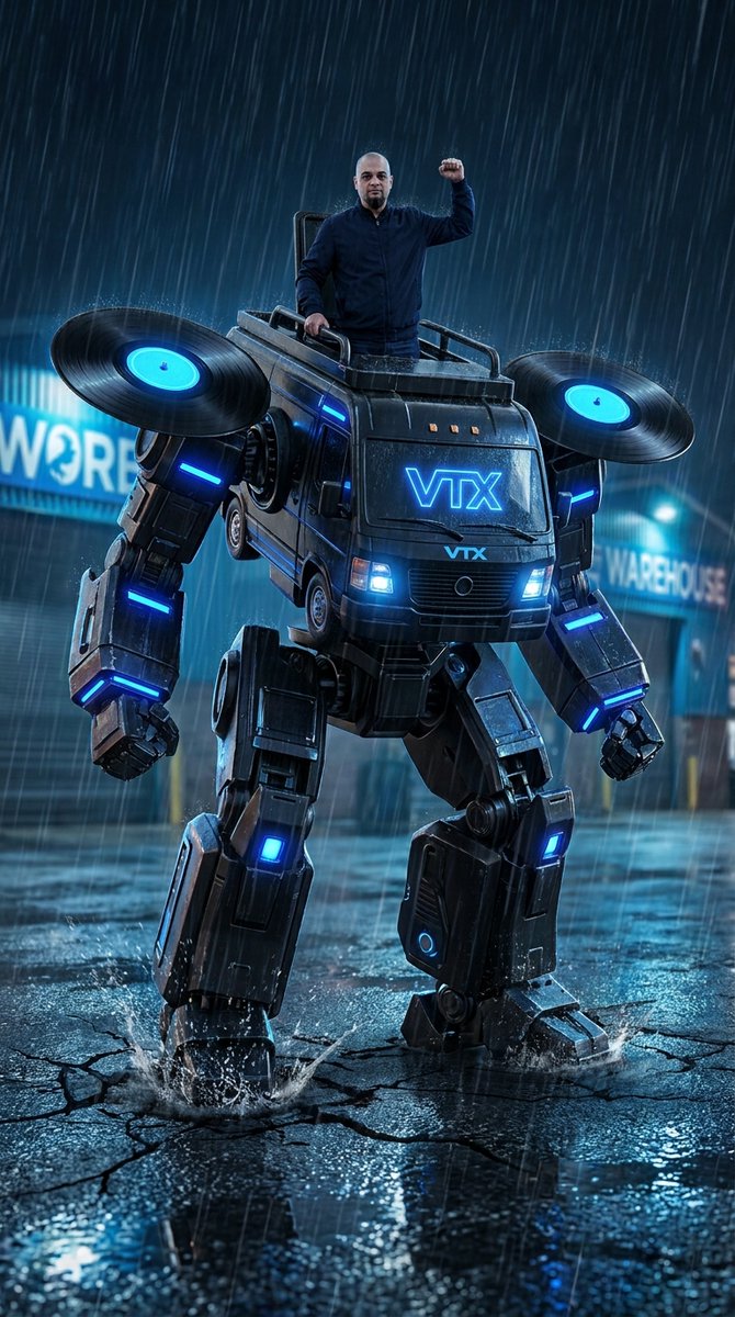 Sample output image for Humanoid Mecha Robot at Night