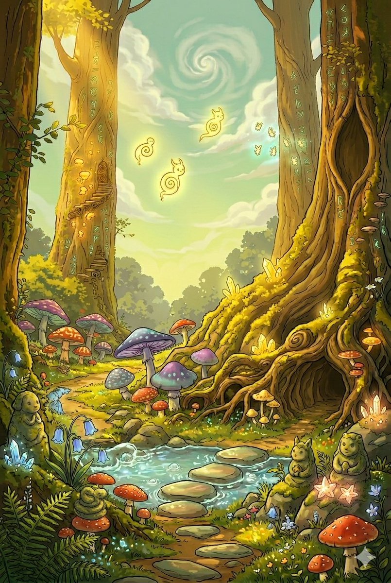 Sample output image for Whimsical Forest Cottage Illustration