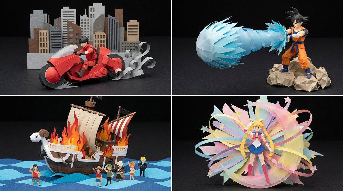 Sample output image for Origami Manga Paper Craft Style
