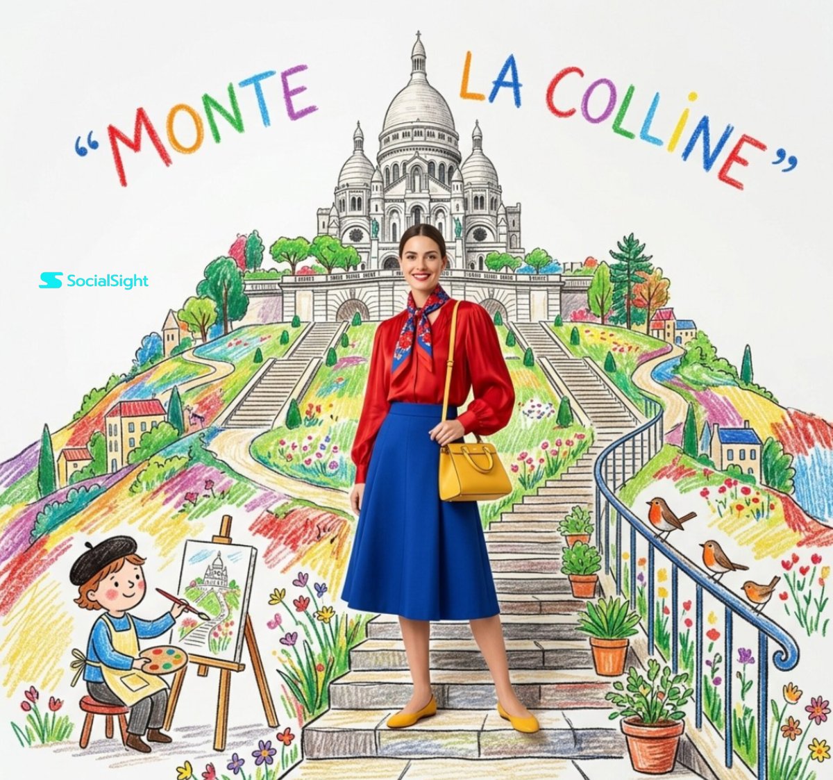 Sample output image for Editorial Fashion Crayon Illustration