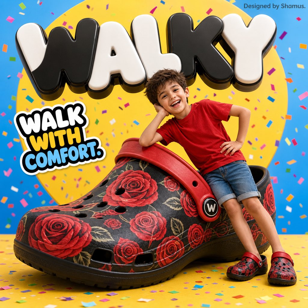 Vibrant Children's Shoe Ad Poster