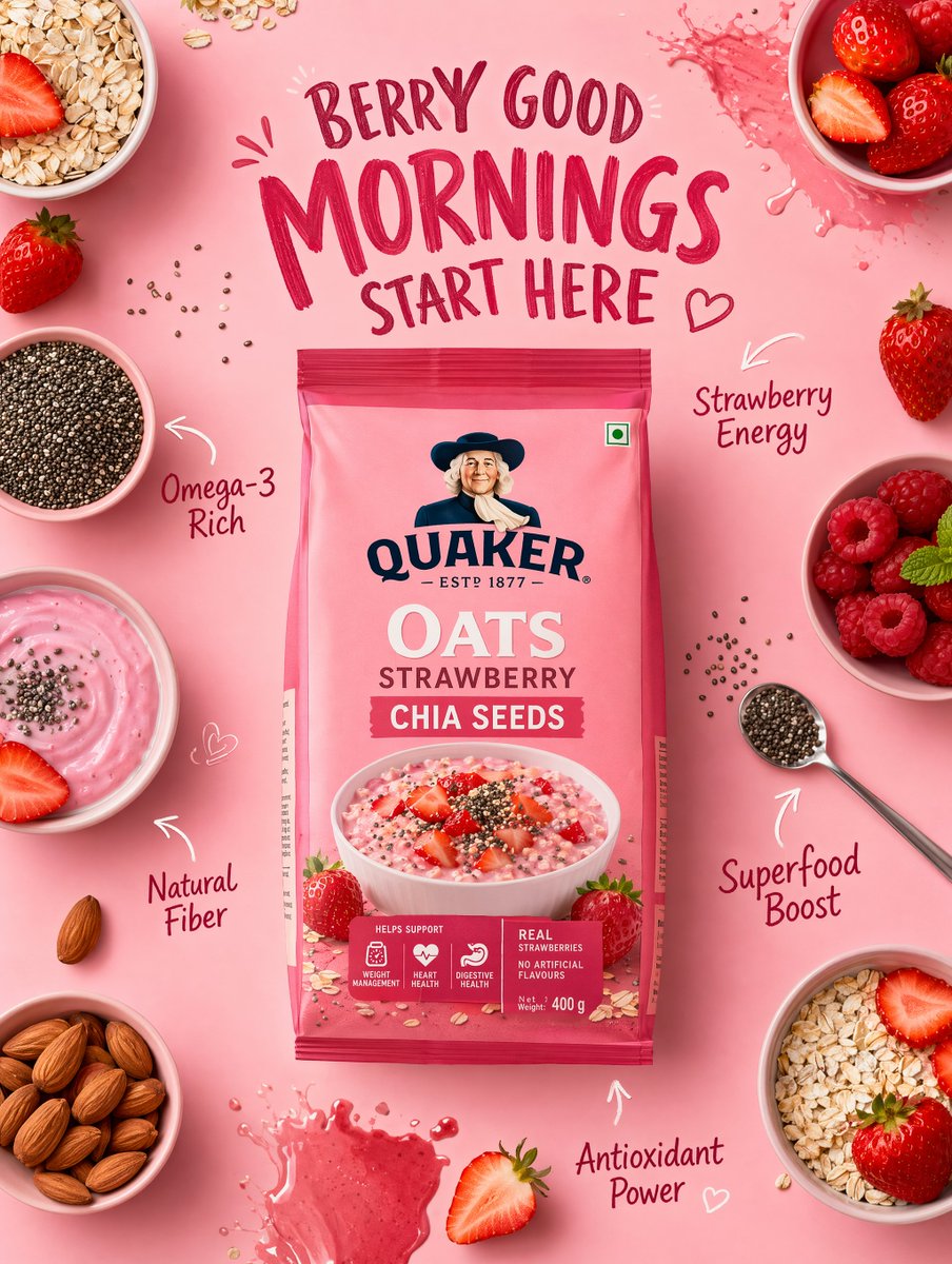 Healthy Breakfast Flat-Lay Ad Poster example 2