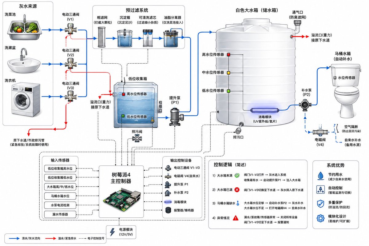Residential Greywater Recycling Schematic