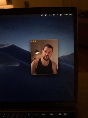 Censored MacBook Video Window Photo