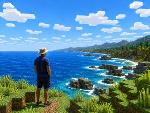 Minecraft Coastal Explorer Scene