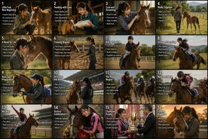 16-Panel Horse Racing Storyboard