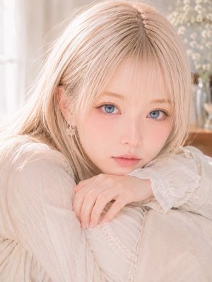 Soft Blonde Portrait With Face Censor