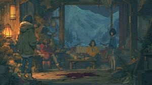Mysterious Mountain Lodge Anime Scene