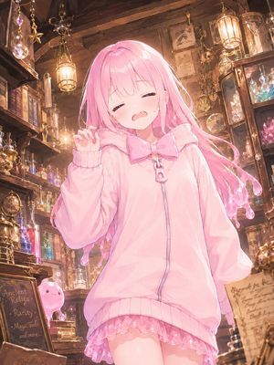 Pink Magical Girl in Antique Magic Shop