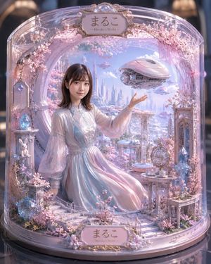 Pastel Sakura Sci-Fi Glass Diorama