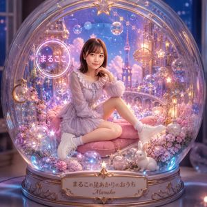 Kawaii Fantasy Snow Globe Portrait