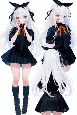 White-Haired Anime Girl Turnaround