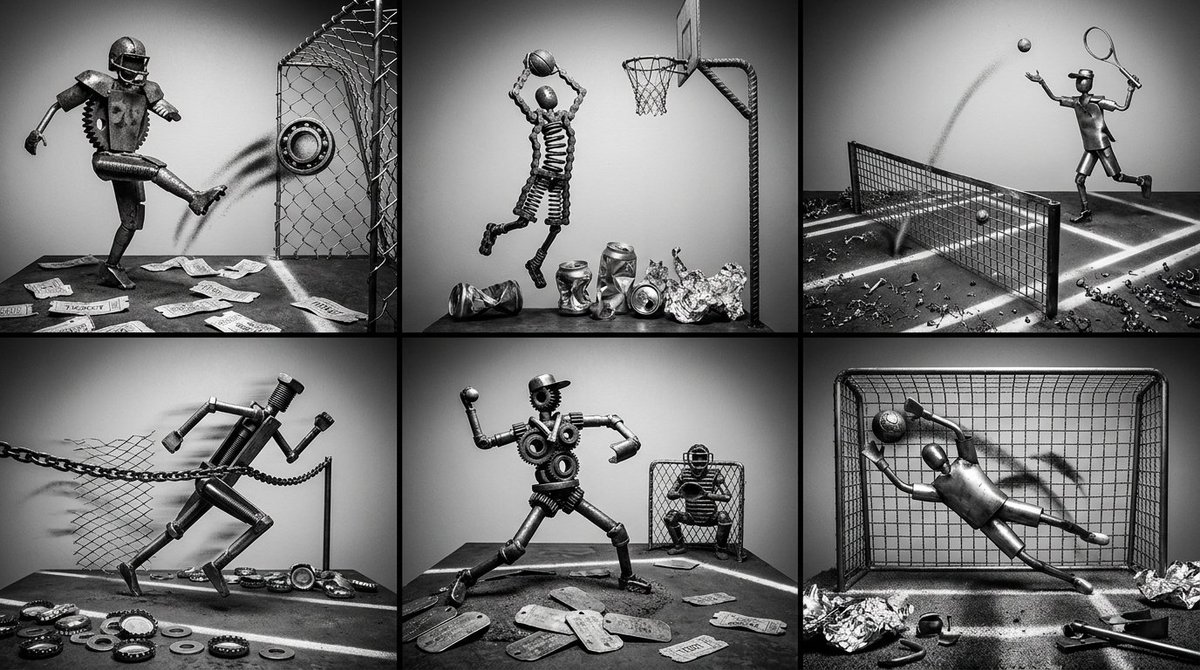 Infographic / Edu Visual - Scrap Metal Sports Dioramas - Image 1