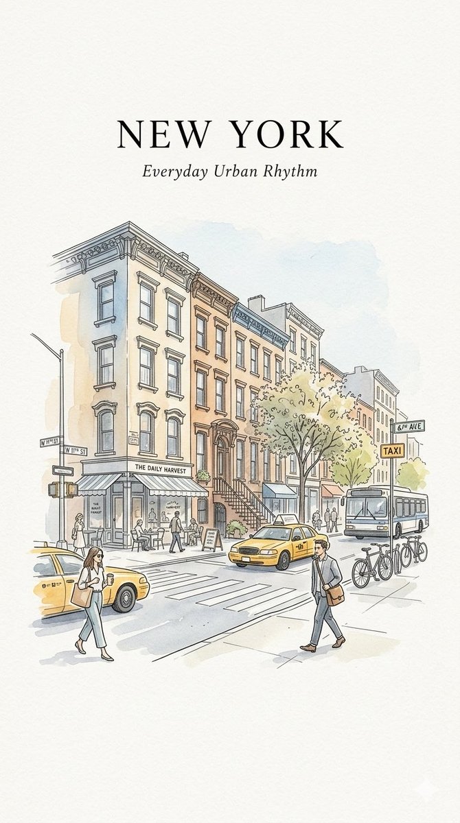 Infographic / Edu Visual - Minimalist NYC Sketch Poster - Image 2