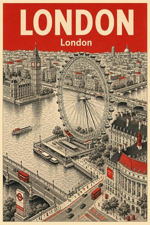 Vintage Travel Poster Illustration