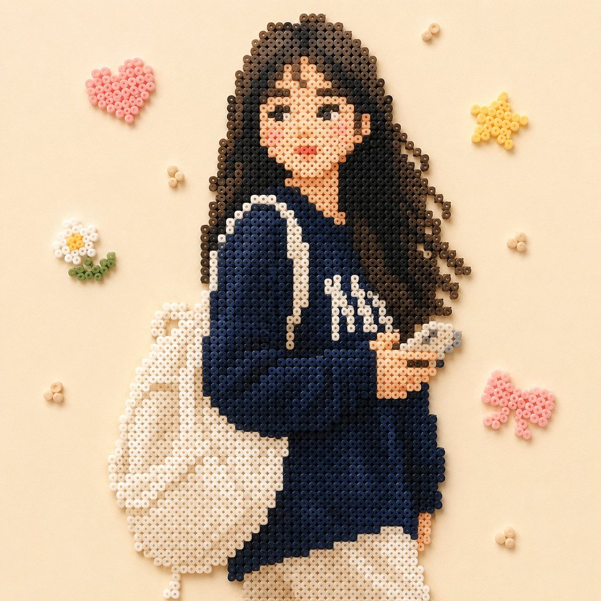 Perler Bead Style Portrait