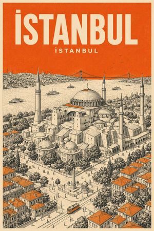Retro Mid-Century Travel Poster
