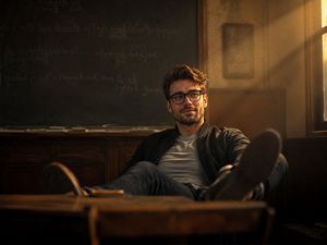 Vintage Classroom Cinematic Portrait