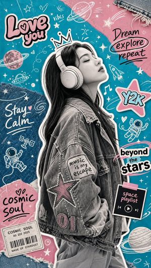 Y2K Scrapbook Collage Poster