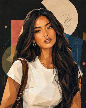 Modern Geometric Polygon Portrait